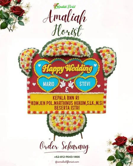 Papan Bunga Pernikahan Air Padang